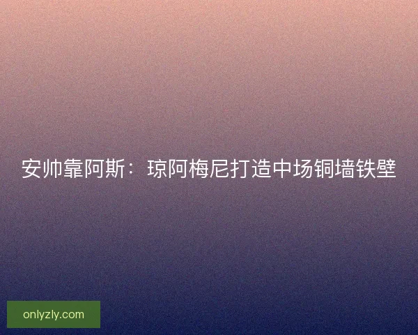 安帅靠阿斯：琼阿梅尼打造中场铜墙铁壁